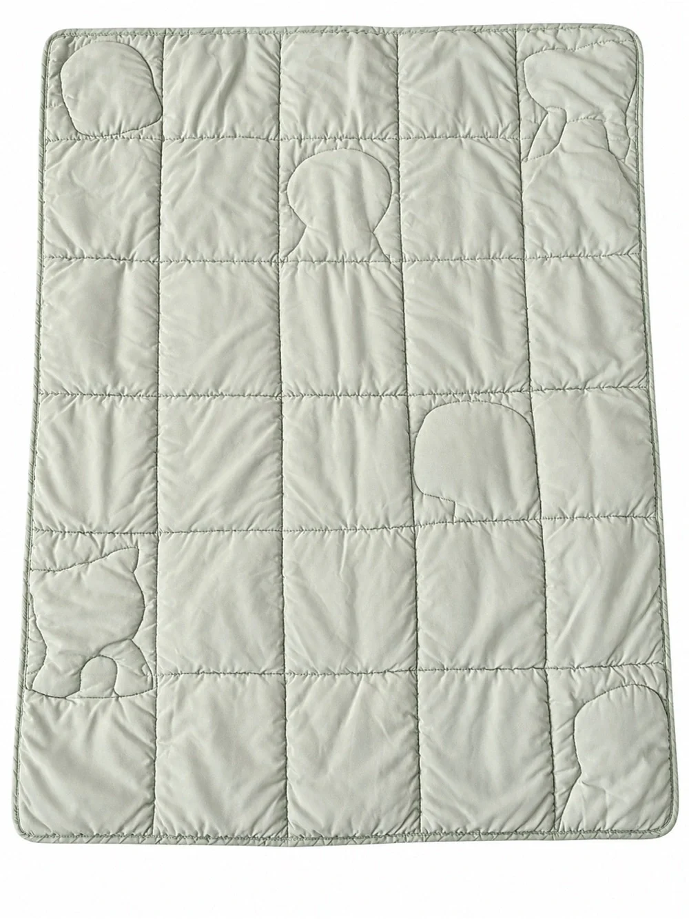 Vintage Baby Crib Quilt Safari Jungle Animals 3D Plush Appliqué Sage Green